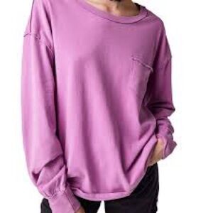 Free People Fade Into You long Sleeve Top Iris Orchid Size Large
